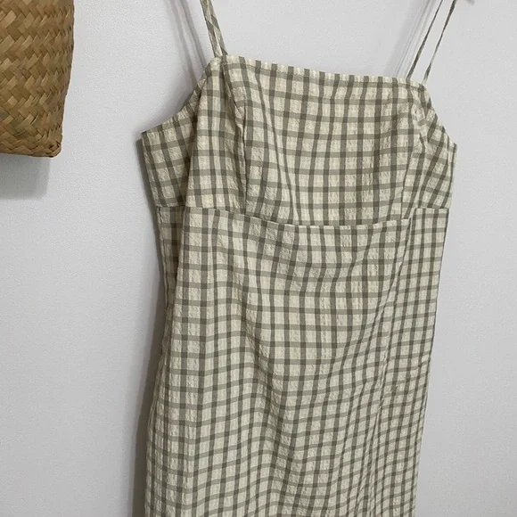 Topshop Beige Checkered Dress - Picture 3 of 6